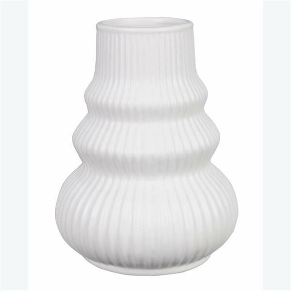 Youngs Stoneware Modern Organic Vase 12137